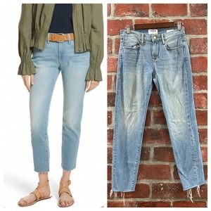 Frame Denim Le Boy High Waist Raw Hem Jeans Size 25